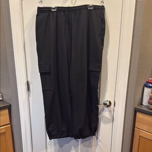 Pink by Victoria Secret High Rise Brushed Woven Black Cargo Pants